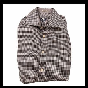 Bugatchi Uomo Blue Dress Shirt Cotton Large L